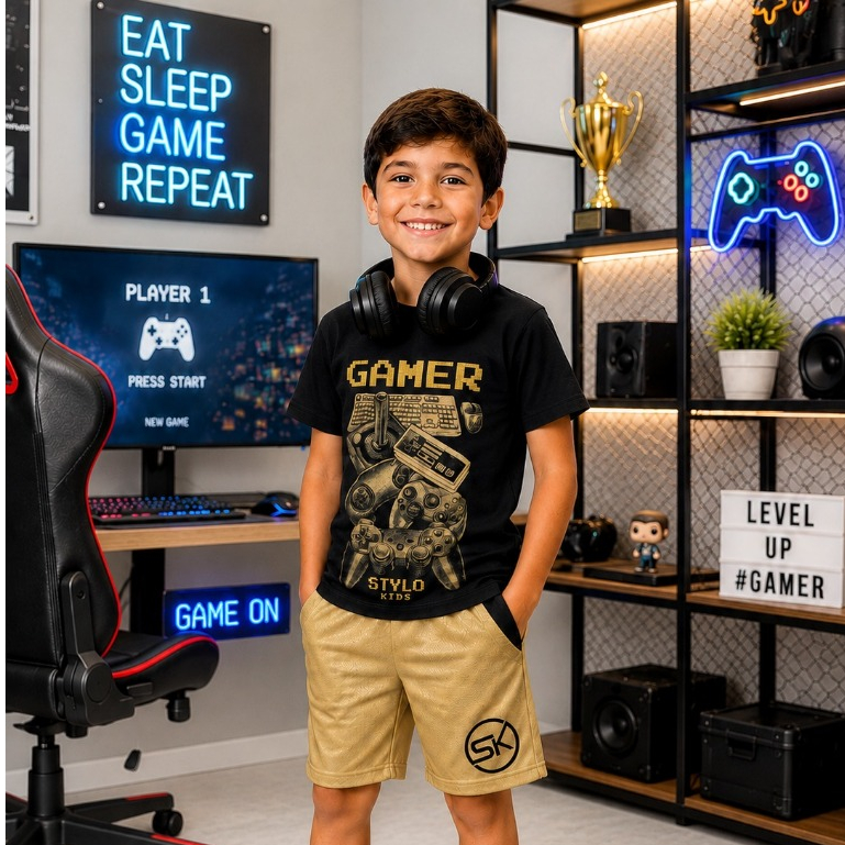 Roupa de menino conjunto infantil masculino bermuda e camisa blogueirinho