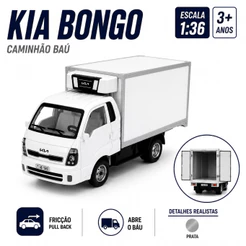 Miniatura Kia Bongo Caminhão Baú Refrigerado Escala 1:36 Metal Fricção Colecionável Realista