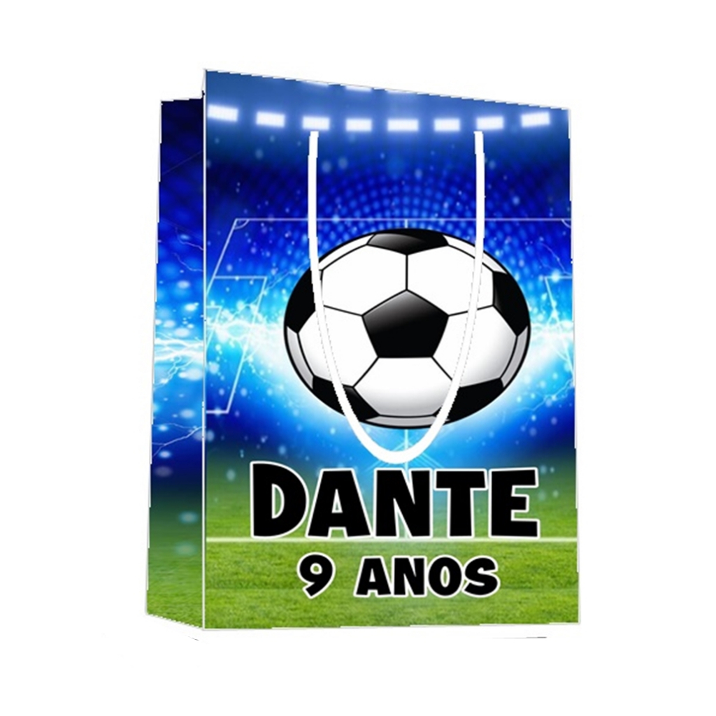 Sacolinha Futebol Personalizada para Aniversário/ Lembrancinha Festa Infantil / Qualquer nome e idade