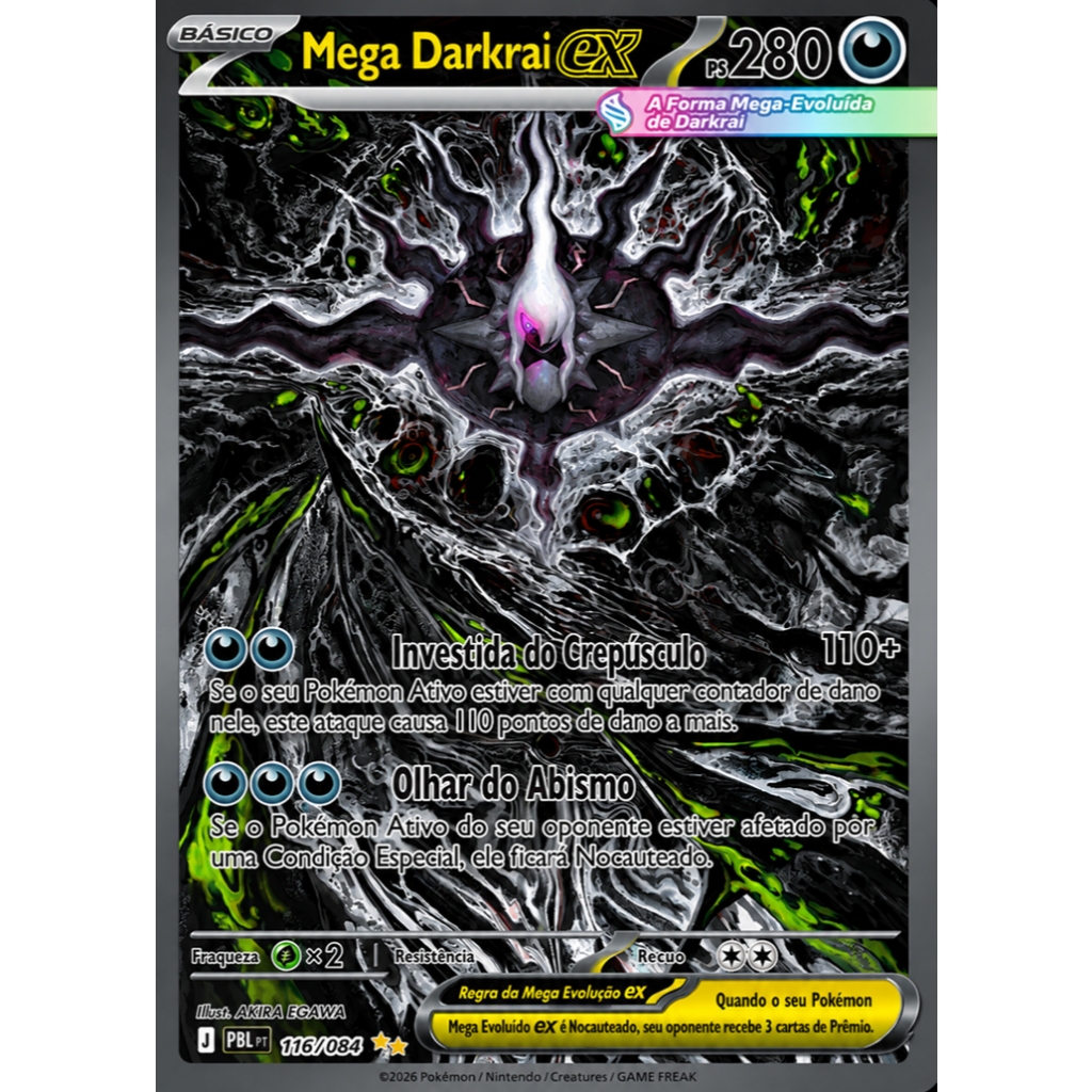 Carta Darkrai Mega Ex Vstar Avulsa Holográfica Personalizada Impressa Sob Demanda Para Teste Charizard