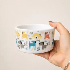 Tigela Porcelana Pet para Cães e Gatos 350ml – Comedouro e Bebedouro - pote ração e água