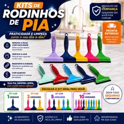 Rodinho de Pia Plástico EVA Compacto - Limpeza Rápida e Eficiente, Cores Sortidas