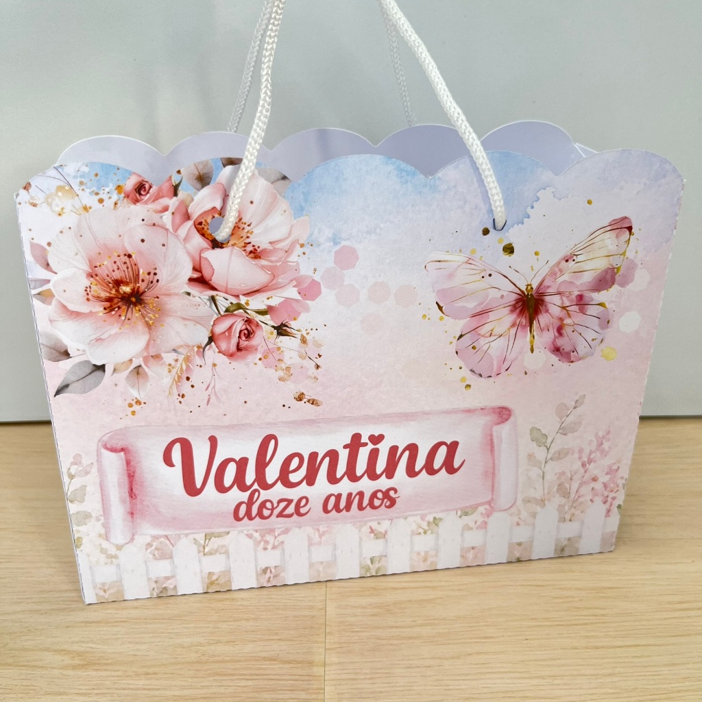 Sacolinhas Personalizadas JARDIM ENCANTADO BORBOLETAS | Lembrancinhas de Aniversário | Festa Infantil
