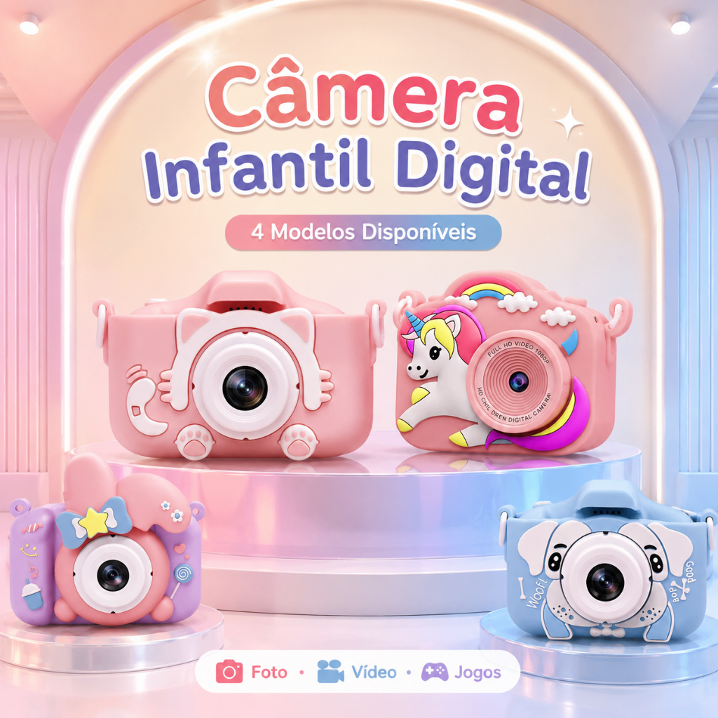 Câmeras Digitais Infantis Mini Câmera Infantil Multifuncional Foto e Vídeo Presente Ideal Para Pequenos Fotógrafos