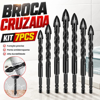Kit 7 Brocas de carboneto Triangular Titânio Profissionais 3-12mm Para Fura Tudo