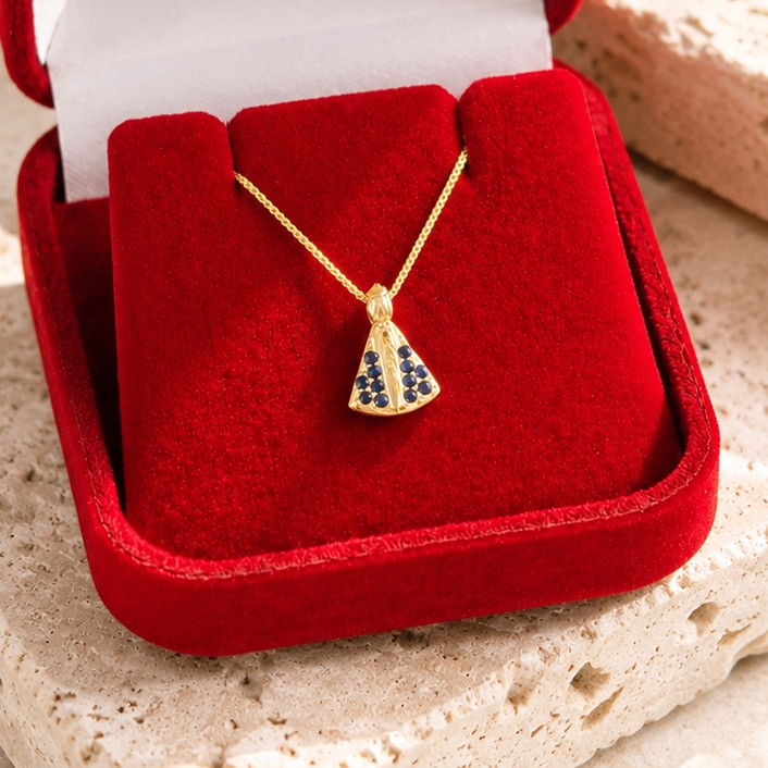 Colar Nossa Senhora Aparecida Ouro 18k Com Caixinha Presente Católico Religioso
