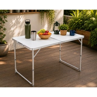 Mesa Dobrável Camping 120x60 Vira Maleta Para Camping/Piquenique/Praia/Feira/Estande