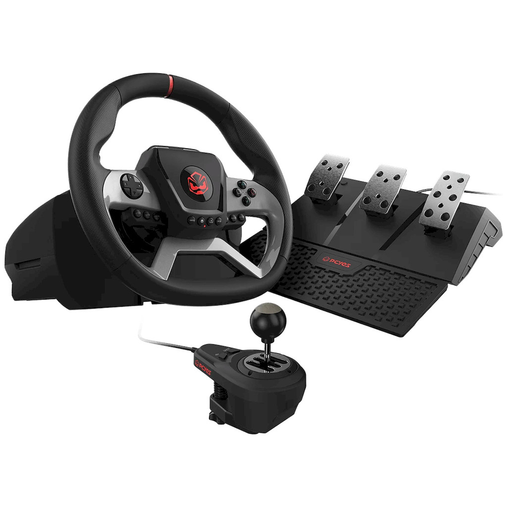 Volante PCYES W270 PC, Xbox e PlayStation, Force Feedback, Pedais e Câmbio