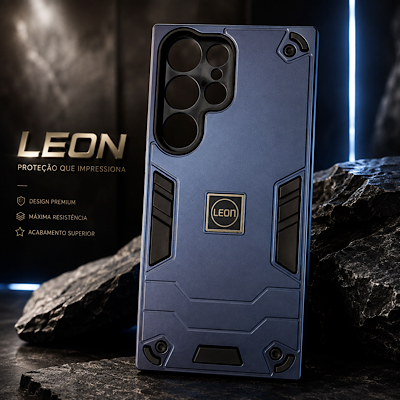 LEON Capa Anti-Chok Militar 2 em 1 Para TUDO SAMSUNG S26 ULTRA S25 S24 S23 S22 A07 A17 A16 A15 A14 A13 A05 A06 A04 A03