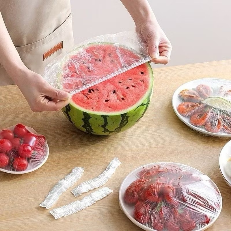 Novo Kit Com 100 Até 300 Capas Elásticas Descartáveis Para Alimentos Vedação Frescor Cozinha Multiuso