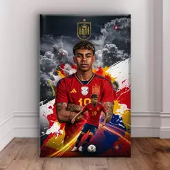 Quadro Decorativo MDF 110x70 Lamine Yamal Espanha Futebol
