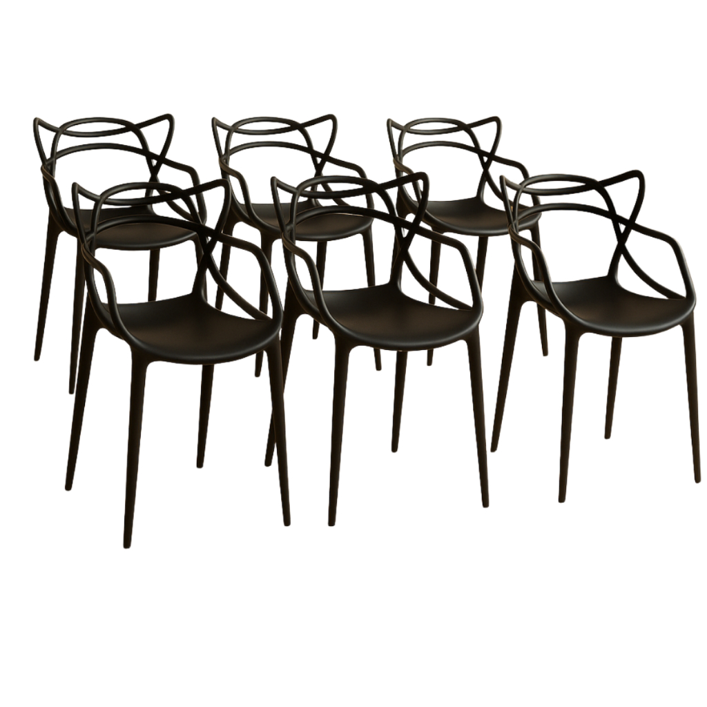 QUEIMA DE ESTOQUE - Kit com 6 Cadeiras Allegra em Polipropileno - Funcional para Área Gourmet