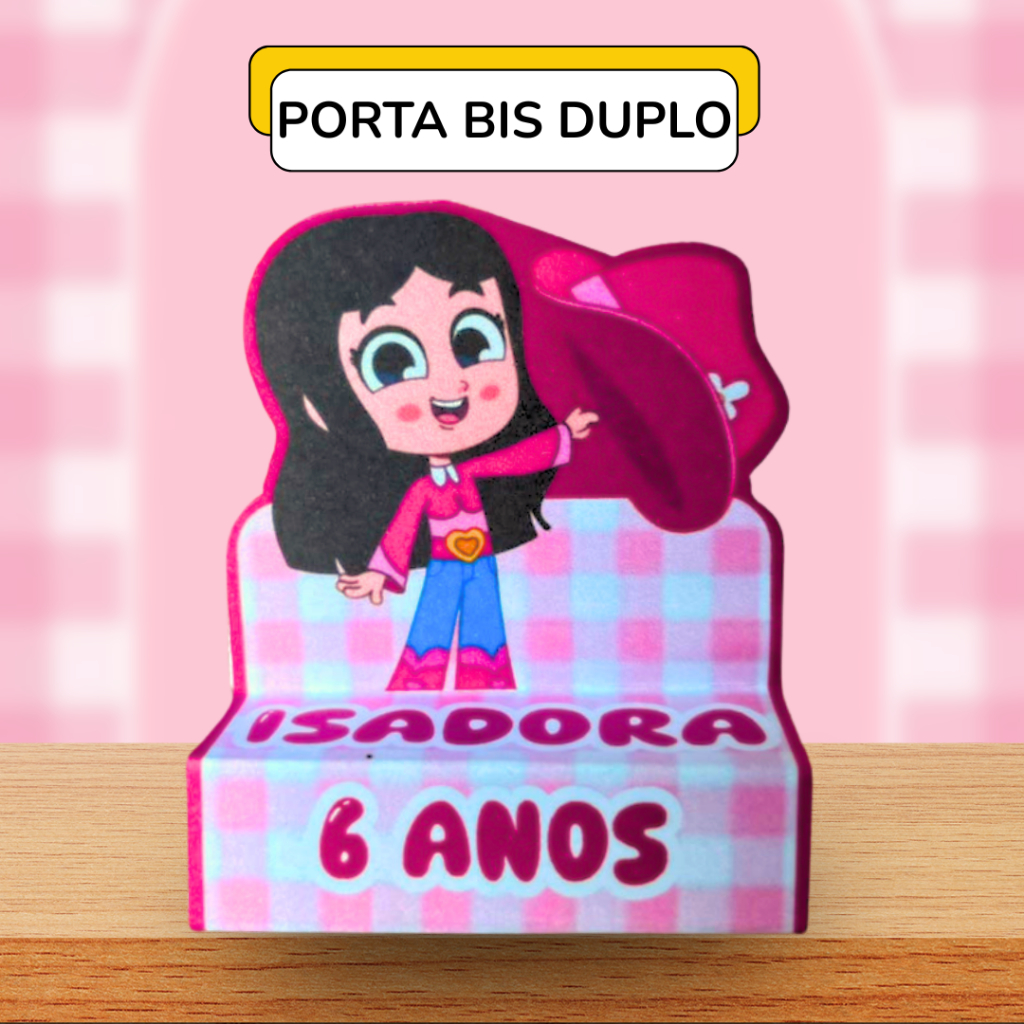 Kit Porta Bis Duplo Personalizado Boiadeirinha – Lembrancinha Festa Infantil, Aniversário, Decoração Menina