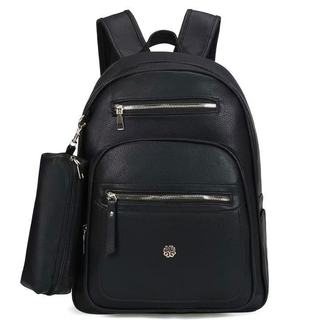 Bolsa Mochila Couro PU Feminina Masculino Grande Com Estojo De Costas Em Couro Sintético …