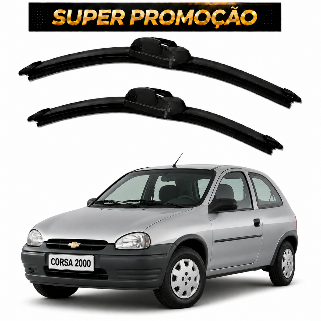 Par de Palheta Silicone Para-brisa Corsa Todos os Anos Parabrisa