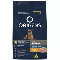 Ração Origens Cães Sênior Médio e Grande Frango e Cereais 15 kg