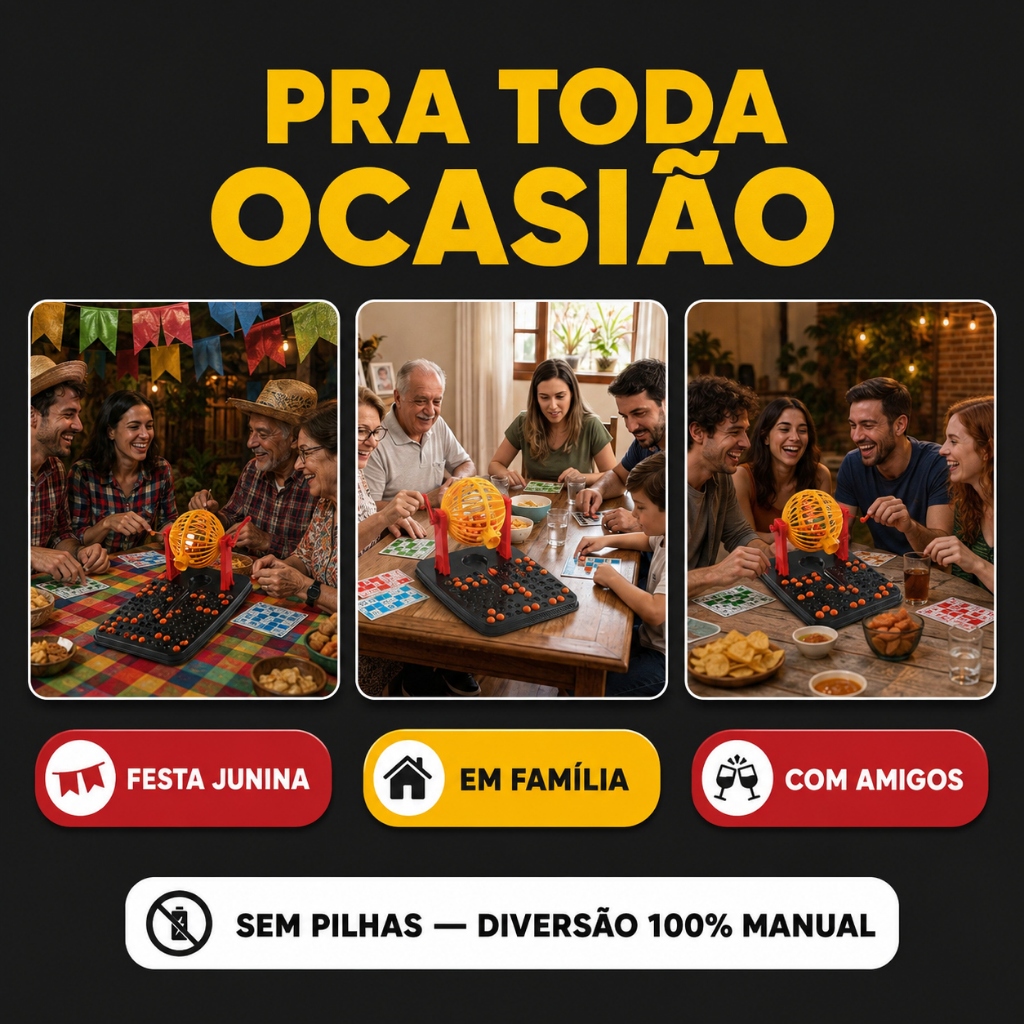 Jogo De Bingo De Mesa Infantil E Adulto 48 Cartelas 90 Bolinhas Globo Giratorio Brinquedo Kizumba