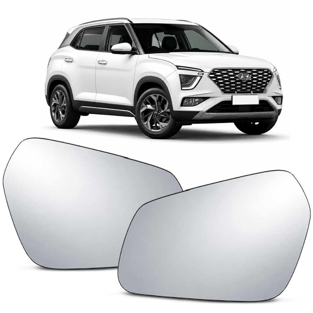 Lente Retrovisor Creta 2021 a 2024 Espelho Metalizado Convexo Com Base