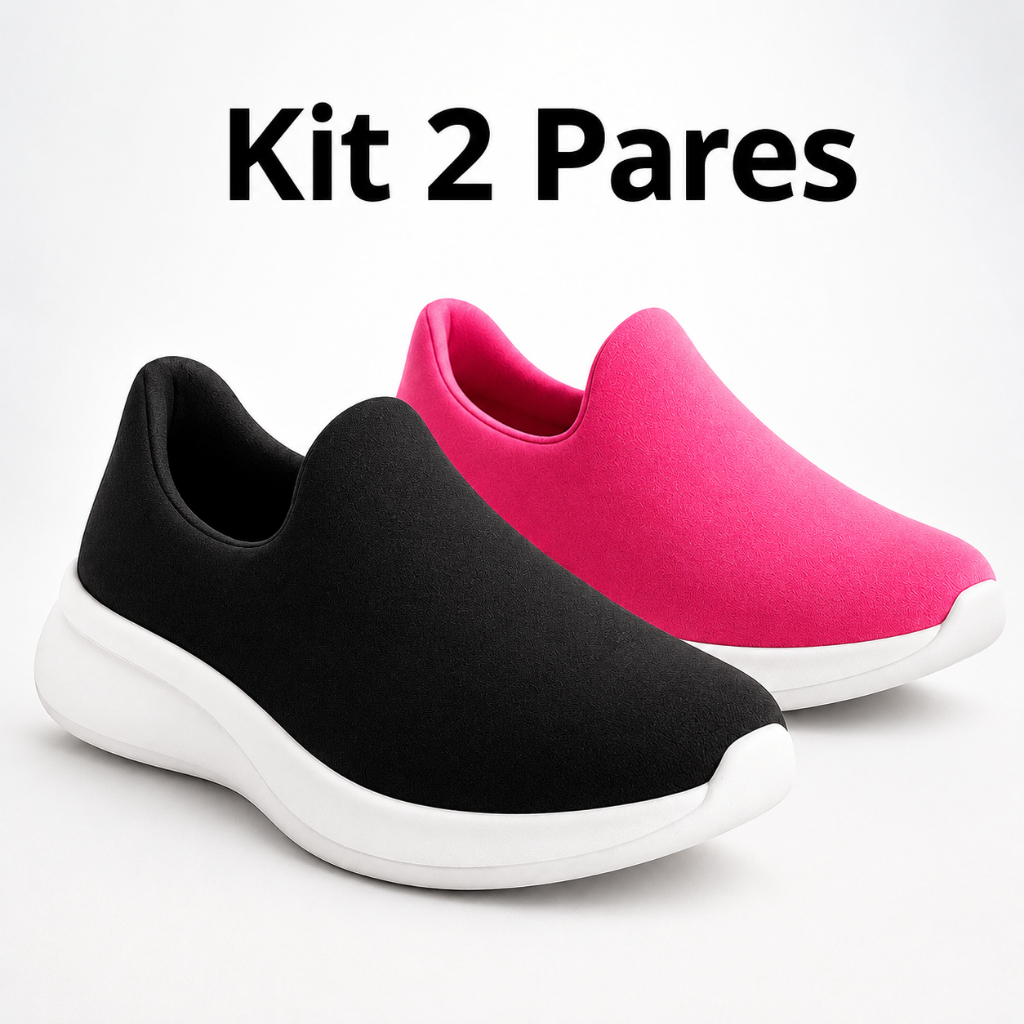 Kit 2 Tênis Infantil Calce Fácil Menino e Menina Escolar Casual Confortável