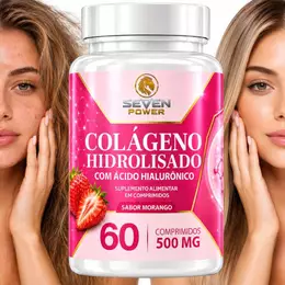 Colágeno Hidrolisado com Ácido Hialurônico para CABELO PELE UNHAS 60 Comprimidos - POTE 30 DIAS USO
