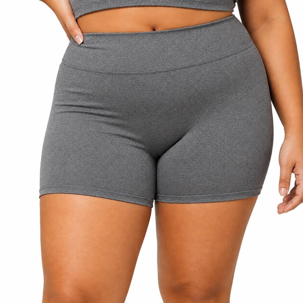 Shorts Feminino Legging Plus Size Cintura Alta Fitness Academia Treino Corrida Confortável