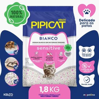 Pipicat Bianco Sensitive Granulado Sanitário Kelco - 1,8Kg