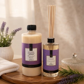 Kit Refil Difusor Varetas 250ml + Sabonete Líquido 500ml Via Aroma