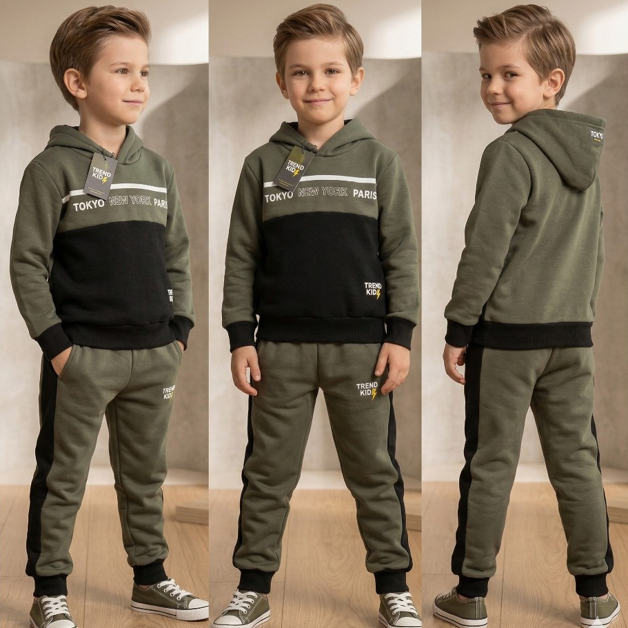 Conjunto Infantil Menino Casaco e Calça Moletom 2 ao 14 anos Lançamento Inverno Agasalho Top