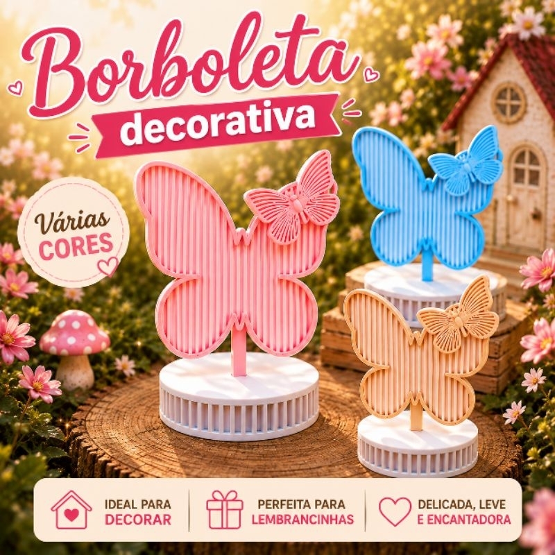 Borboleta decorativa | decoração | jardim encantado | quarto bebê menina | lembrancinha centro de mesa aniversário