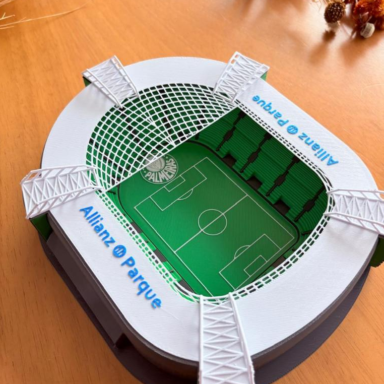 Miniatura Allianz Parque Palmeiras Futebol Palestra Itália 23cm Torcedor Verdão Estádio Colecionável Time Copa