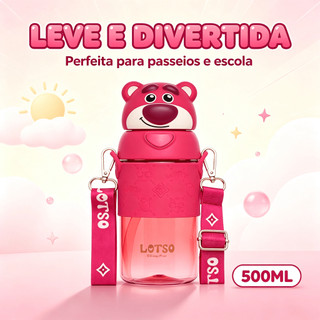 Garrafa Água Infantil Squeeze Lotso Toy Story 620ml Escola Passeio Resistente Disney