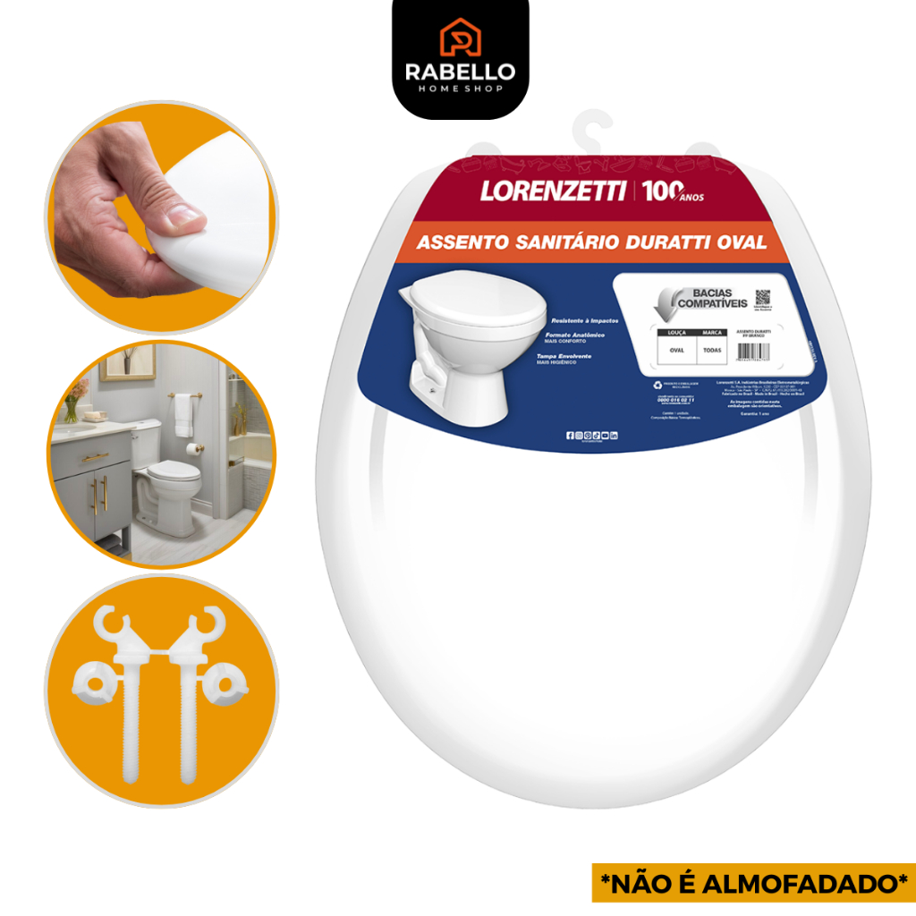 Assento Sanitário Oval Lorenzetti Duratti