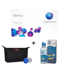 Lentes de Contato Biofinity Coopervision Miopia e Hipermetropia com Grau 3 Pares + Estojo