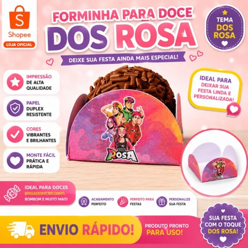ENVIO RÁPIDO 60~120 Forminhas Dos Rosa Festa Infantil  Doces Cha de Bebe Lembrancinhas Personalizadas Festa Aniversário