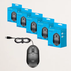 Kit 5 Mouse USB Óptico 1200DPI Para PC Notebook Confortável
