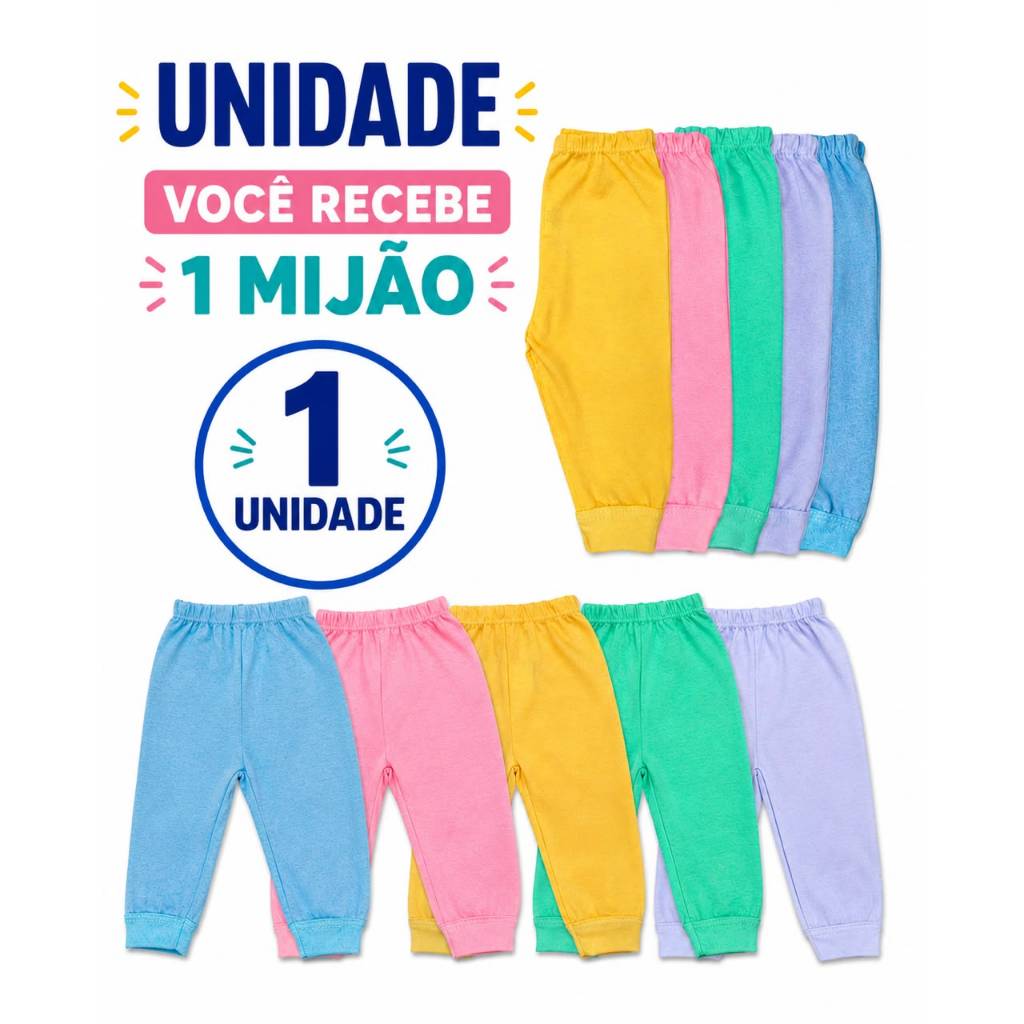 MIJÃO BEBÊ (CULOTE) MALHA LISO COM PUNHO (RN, P, M, G)