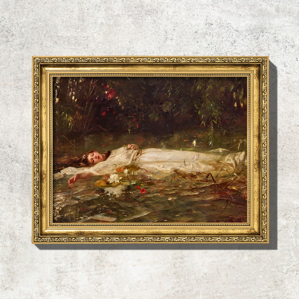 Quadro - Ofélia - Friedrich Wilhelm Theodor Heyser