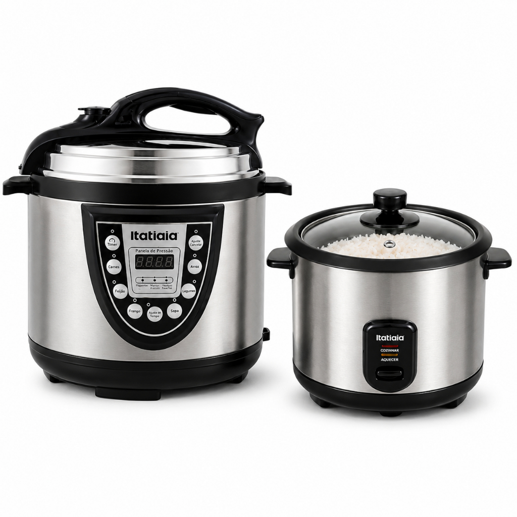 🍲 Kit 2 Panelas Itatiaia Pressão Elétrica 5L + Arroz