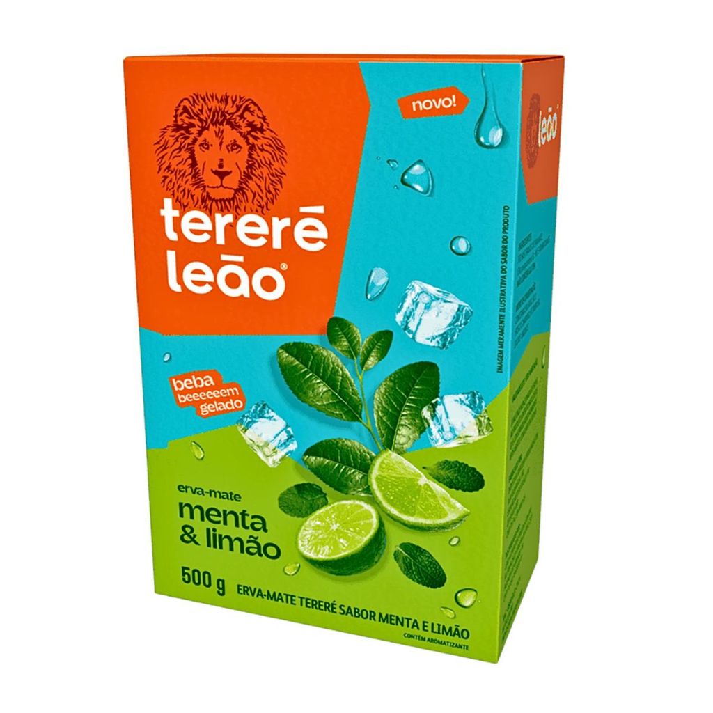 Tereré Sabor Menta E Limão 500g Leão Erva Mate Verde