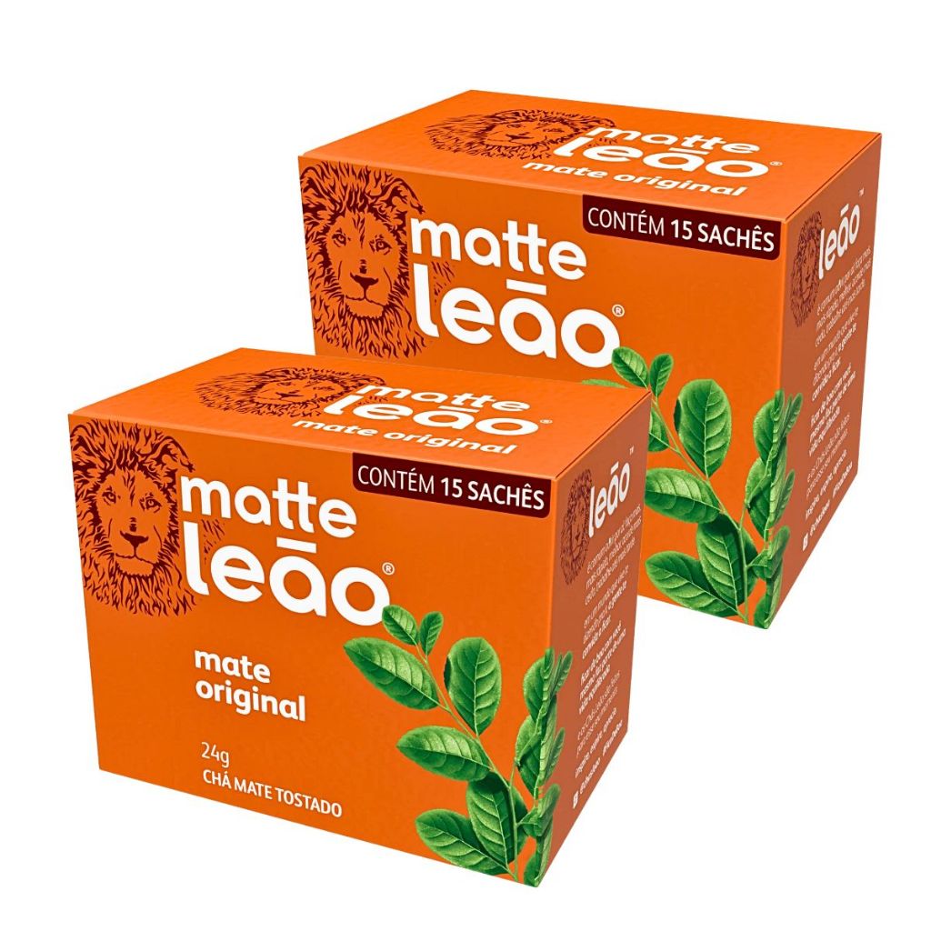 Kit 2un Chá Matte Natural Leão 10 Sachês