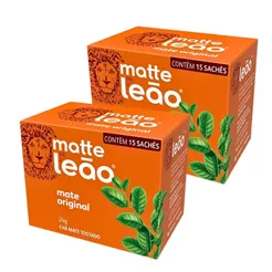 Kit 2un Chá Matte Natural Leão 10 Sachês