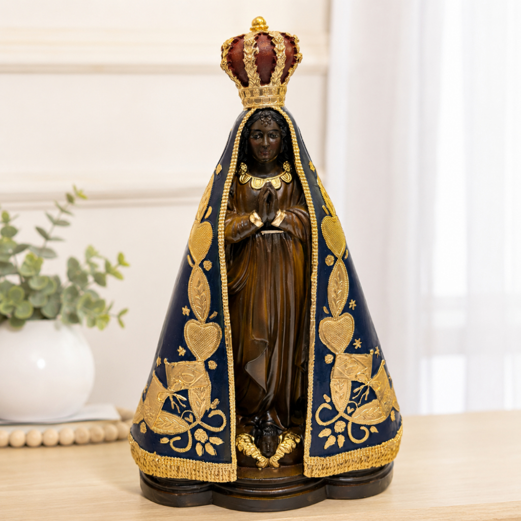 Imagem de Nossa Senhora Aparecida 30cm Gesso Decorativa