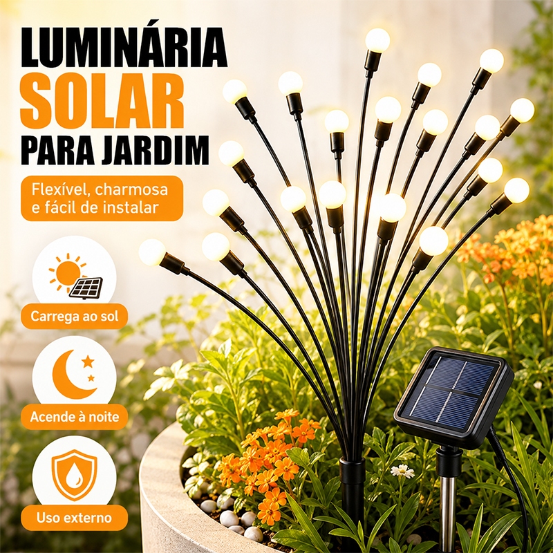 Luz Solar Jardim LED Fogos de Artifício Balançante à Prova d’Água Decoração Natal Festa
