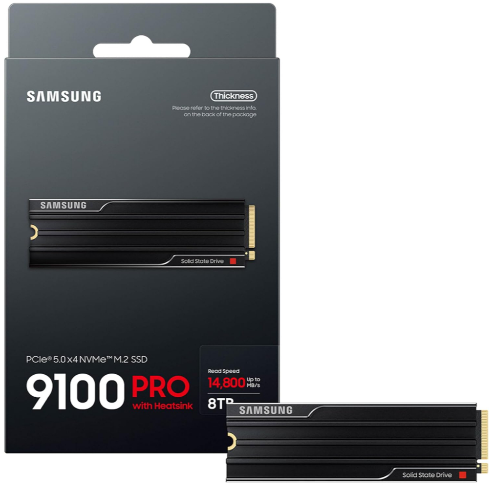 SSD SAMSUNG 9100 PRO 8TB NVME GEN5 X4 HEATSINK 14800MB/s 13400MB/s