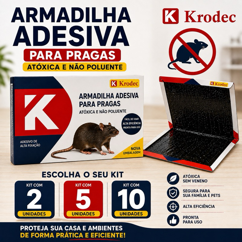 Adesiva para Controle de Pragas - Atóxica Sem Veneno Kit 2, 5 ou 10 Unidades