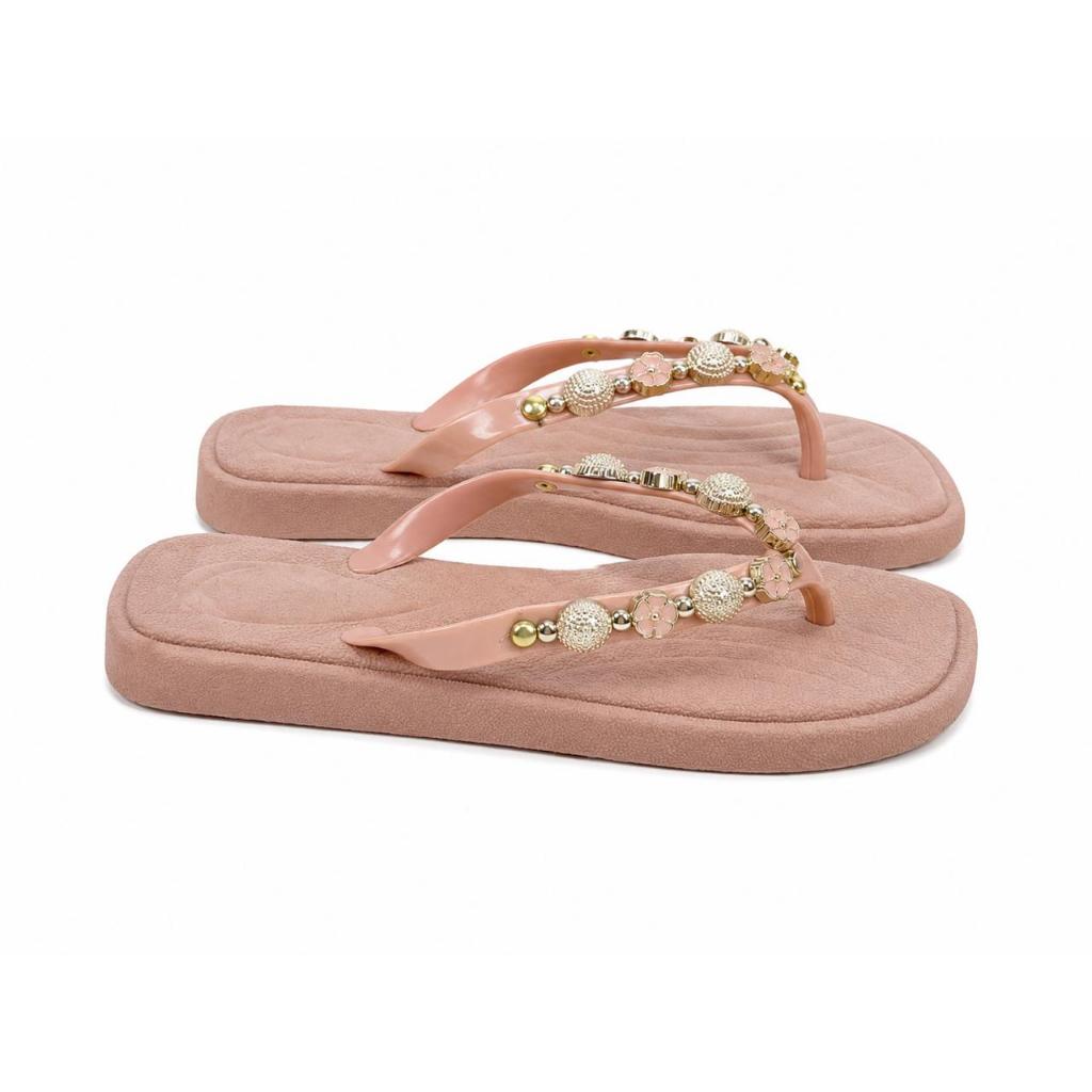 Chinelo Lançamento Feminino Confortável  Versátil Sandália Rasteira Casual Antiderrapante