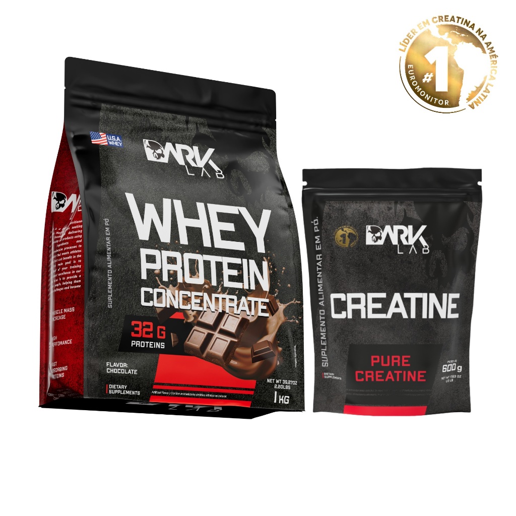 Creatina Monohidratado Pura 600g + Whey Protein Concentrado 1Kg Dark Lab