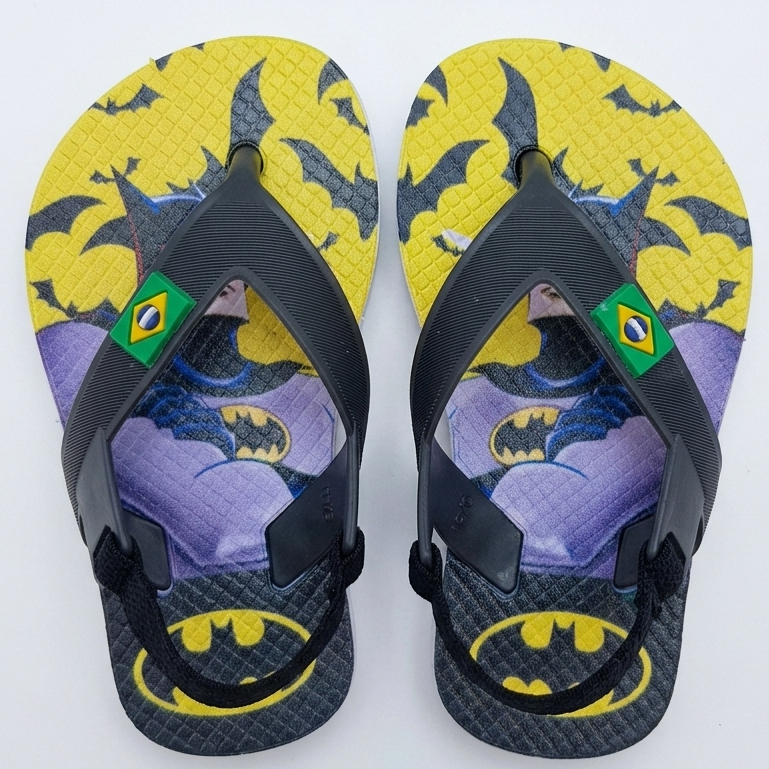 Chinelo Masculino Baby Feminino Desenho Personagem Homem Aranha Leve Confortável Resistente Dia a Dia 19 Ao 24