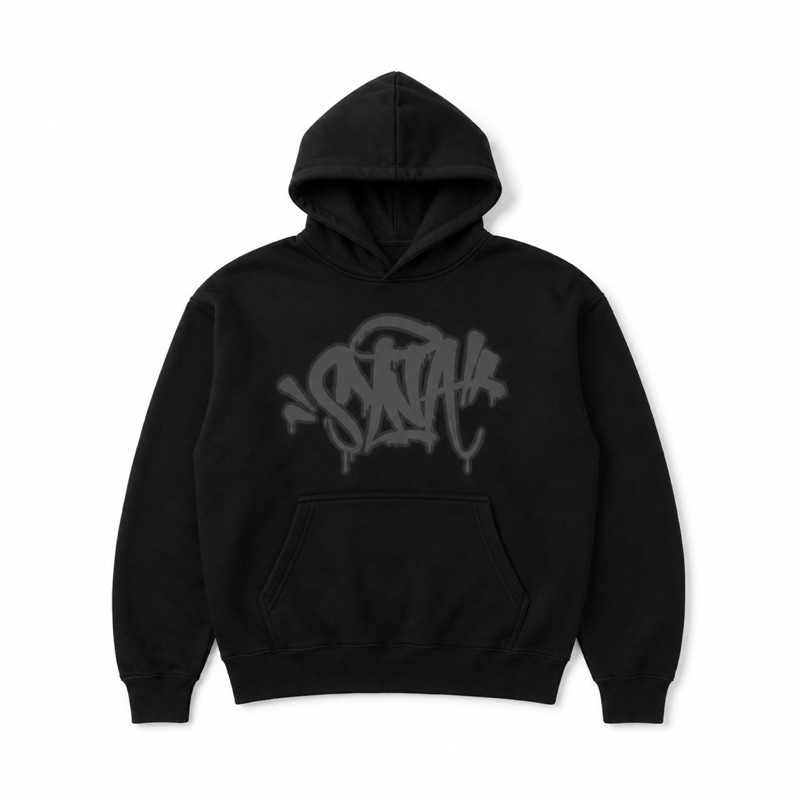 Moletom Canguru Preto Estampa Streetwear Capuz Bolso Frontal Manga Longa Casual Algodão Casaco Masculino