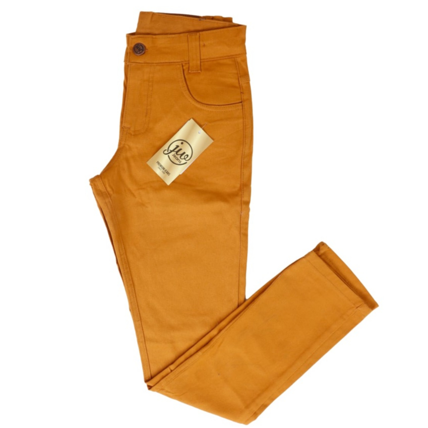 Calça jeans sarja caramelo menino promoção 2 ao 16 premium